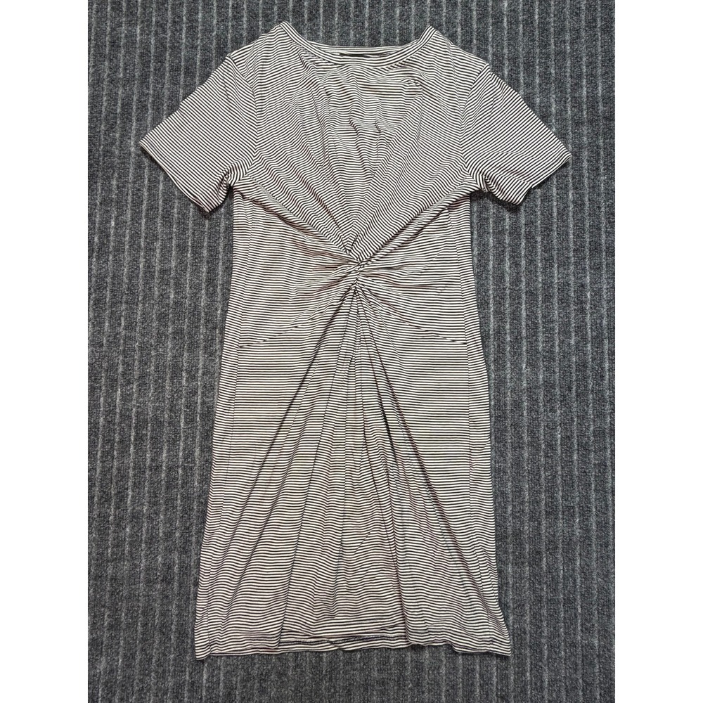 Theory Cotton/Modal Knot Tee Striped Dress Large Travel Minimalist Casual Preppy